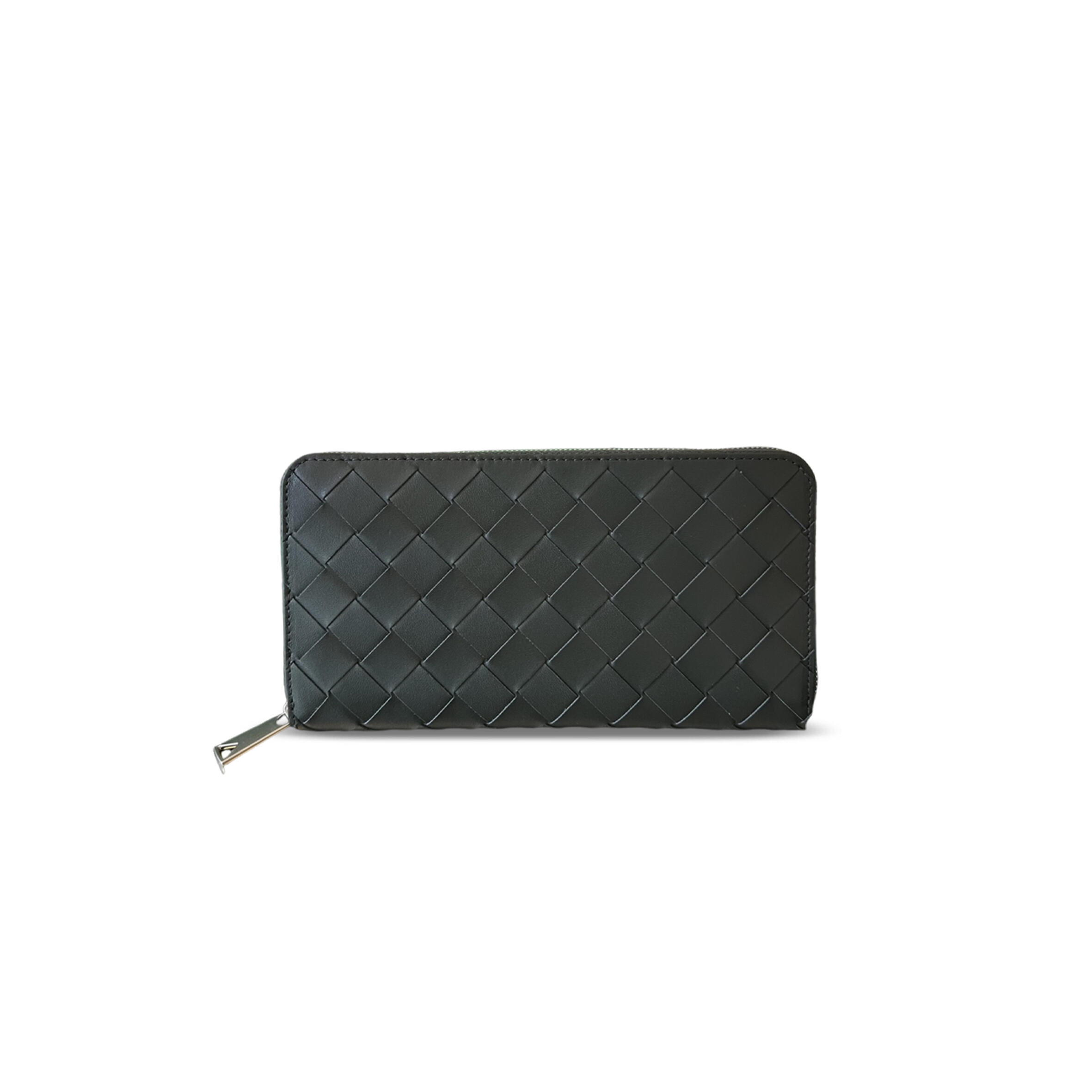 BOTTEGA VENETA INTRECCIATO ZIP-AROUND WALLET DARK GREEN 593217 (19*10*2cm)